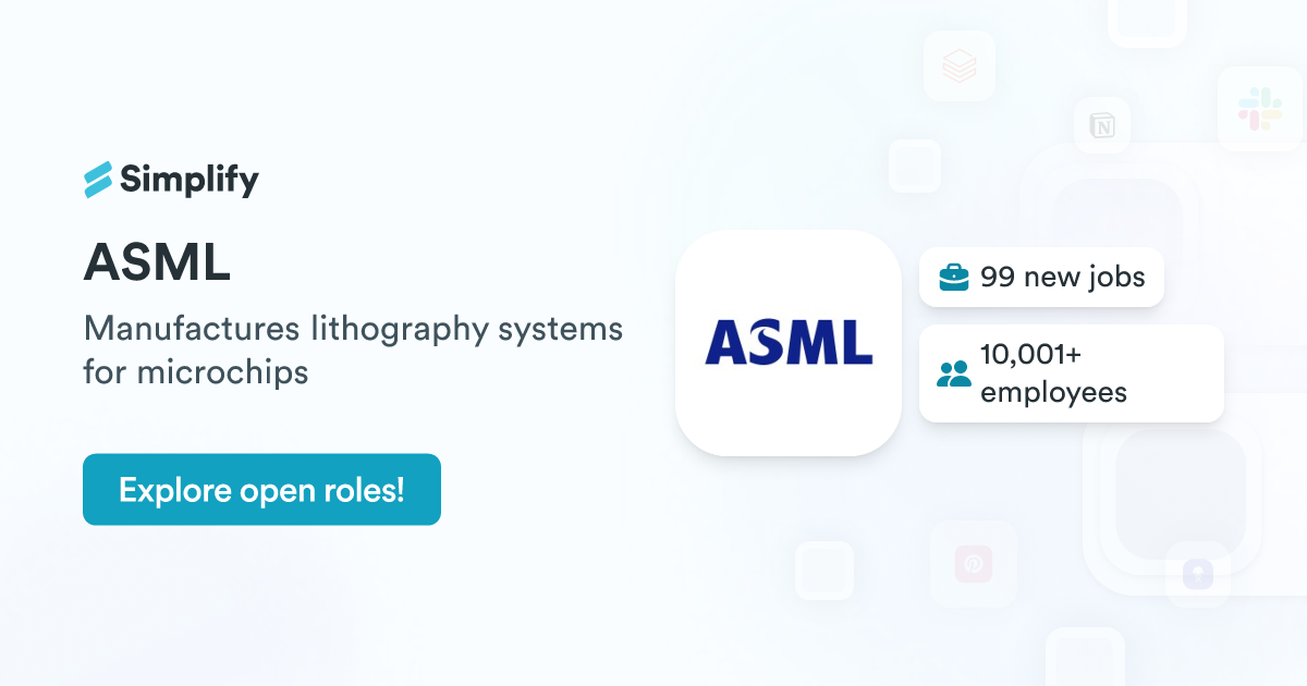 Jobs and Employment at ASML | Simplify Jobs