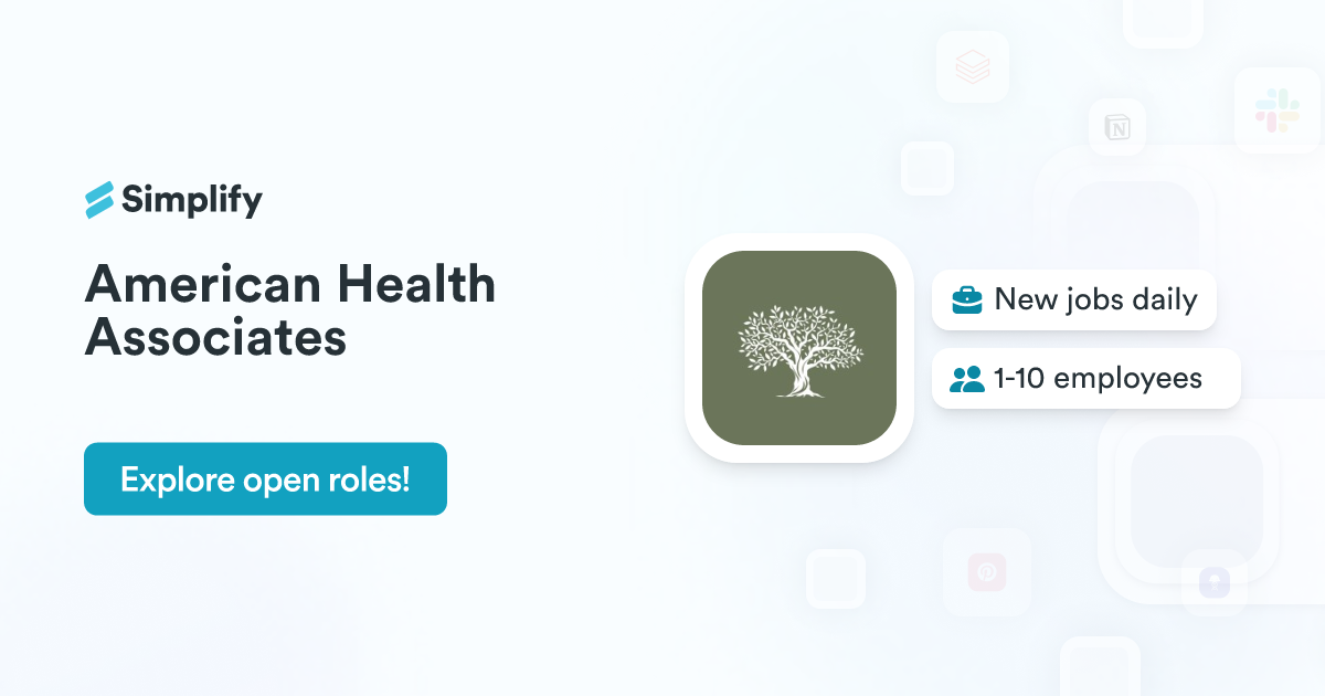 Health Think Associate Jobs and Employment at American Health Associates | Simplify Jobs