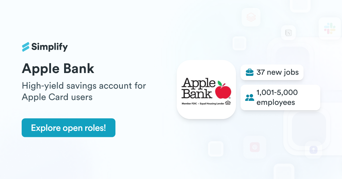 Jobs and Employment at Apple Bank | Simplify Jobs