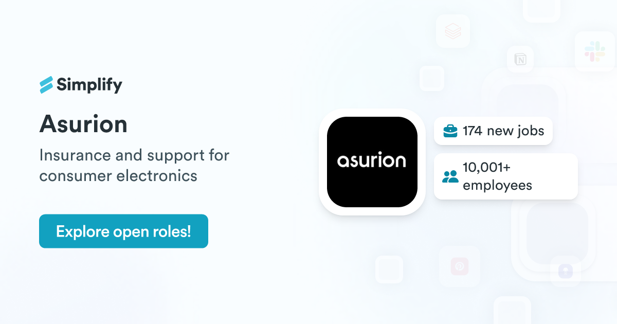 Asurion Invelope Jobs and Employment at Asurion | Simplify Jobs