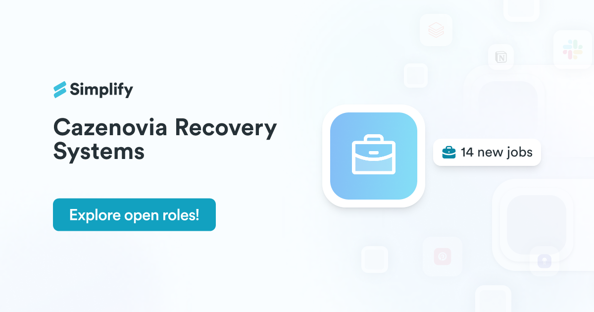 Api Caz Jobs and Employment at Cazenovia Recovery Systems | Simplify Jobs