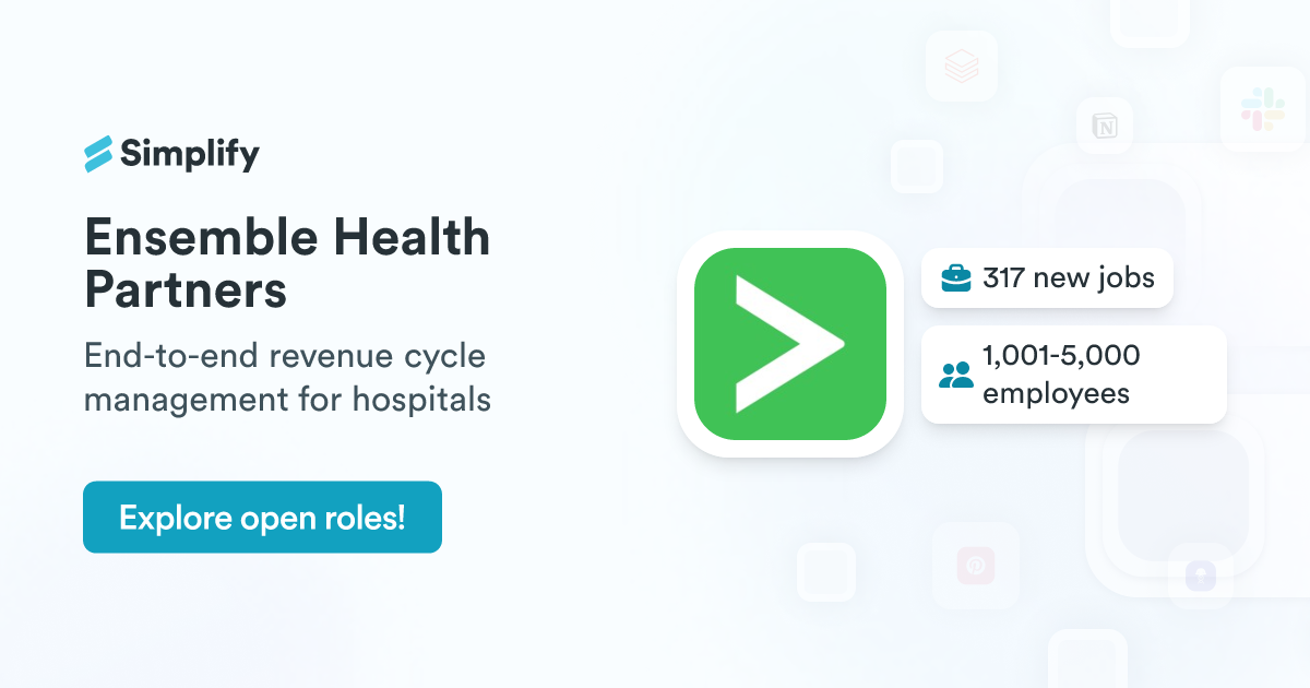 Ensemble Health Jobs and Employment at Ensemble Health Partners | Simplify Jobs