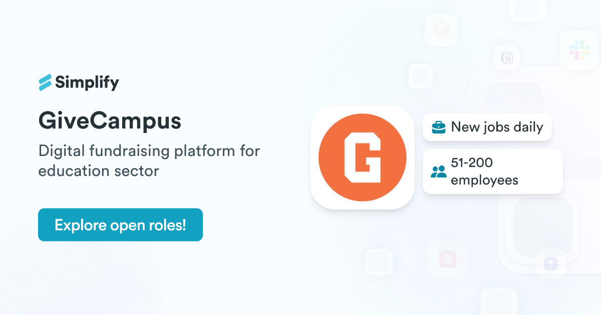 Jobs and Employment at GiveCampus | Simplify Jobs