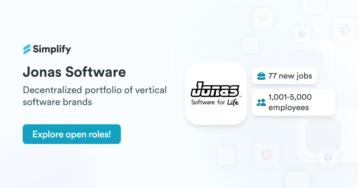 Jonas Software Jobs and Employment at Jonas Software | Simplify Jobs