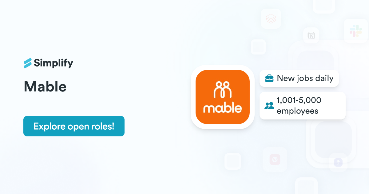 Jobs and Employment at Mable | Simplify Jobs