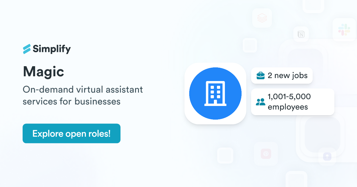 Magic Workflow Jobs and Employment at Magic | Simplify Jobs