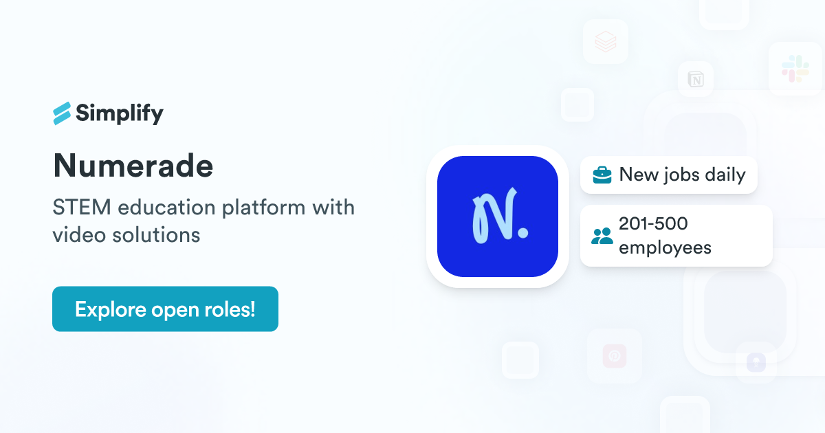 Jobs and Employment at Numerade | Simplify Jobs