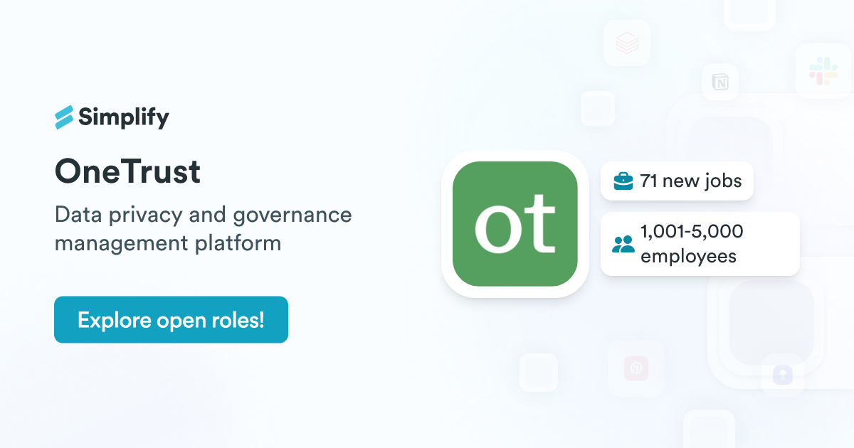 Ontrust Compeditors Jobs and Employment at OneTrust | Simplify Jobs
