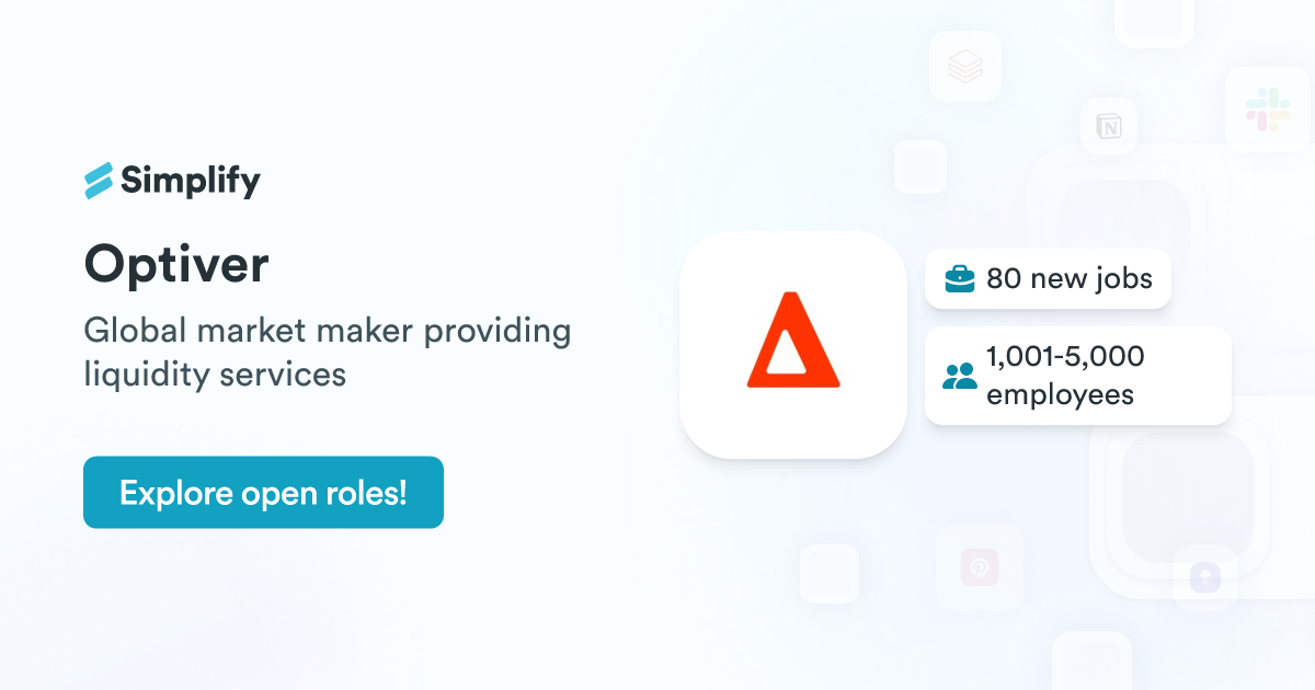 Optiver Images Jobs and Employment at Optiver | Simplify Jobs