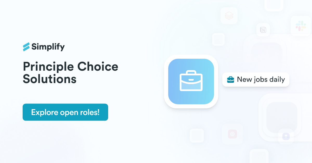 Jobs and Employment at Principle Choice Solutions | Simplify Jobs
