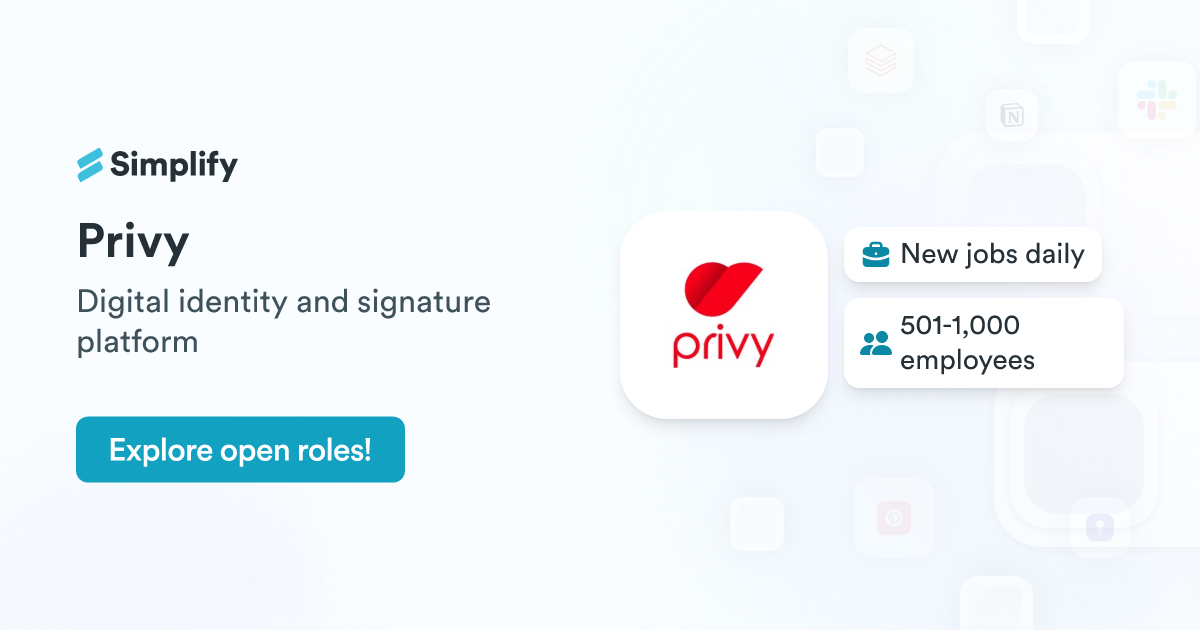 Privy Platform Jobs and Employment at Privy | Simplify Jobs