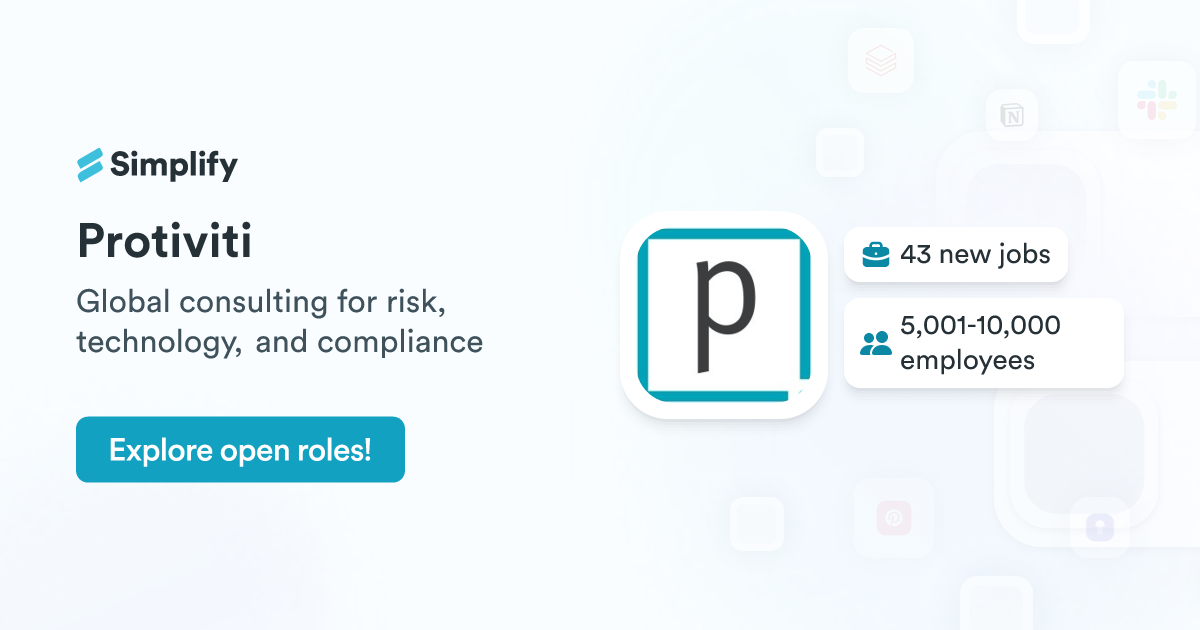 Protiviti Address Jobs and Employment at Protiviti | Simplify Jobs