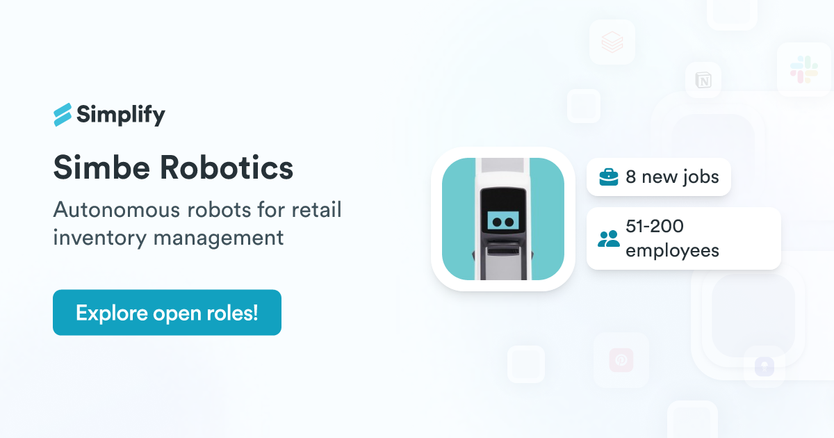 Simbe Robotics System Jobs and Employment at Simbe Robotics | Simplify Jobs