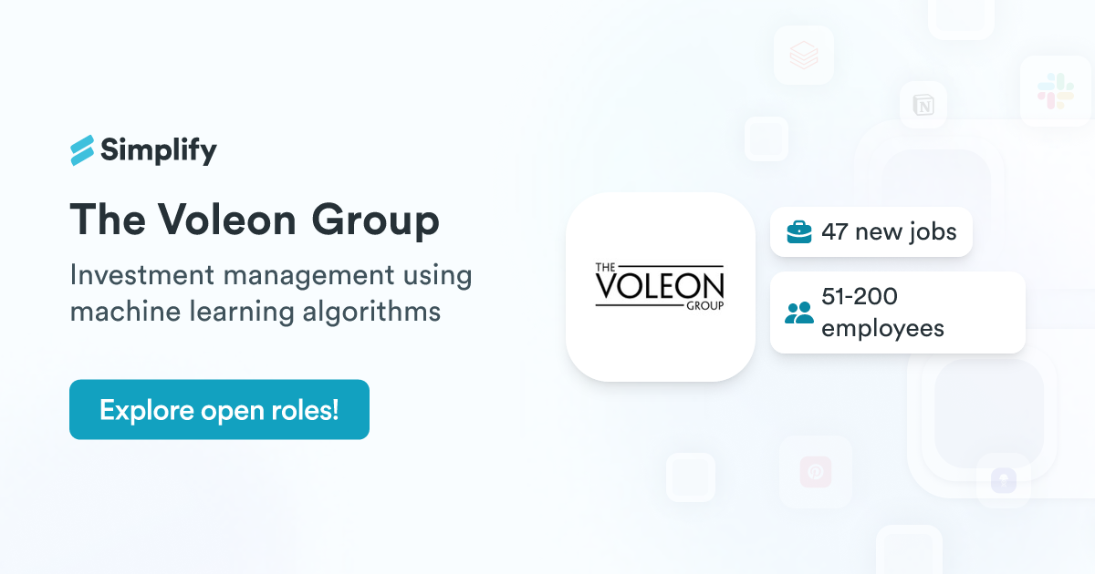 Voleon Jobs and Employment at The Voleon Group | Simplify Jobs