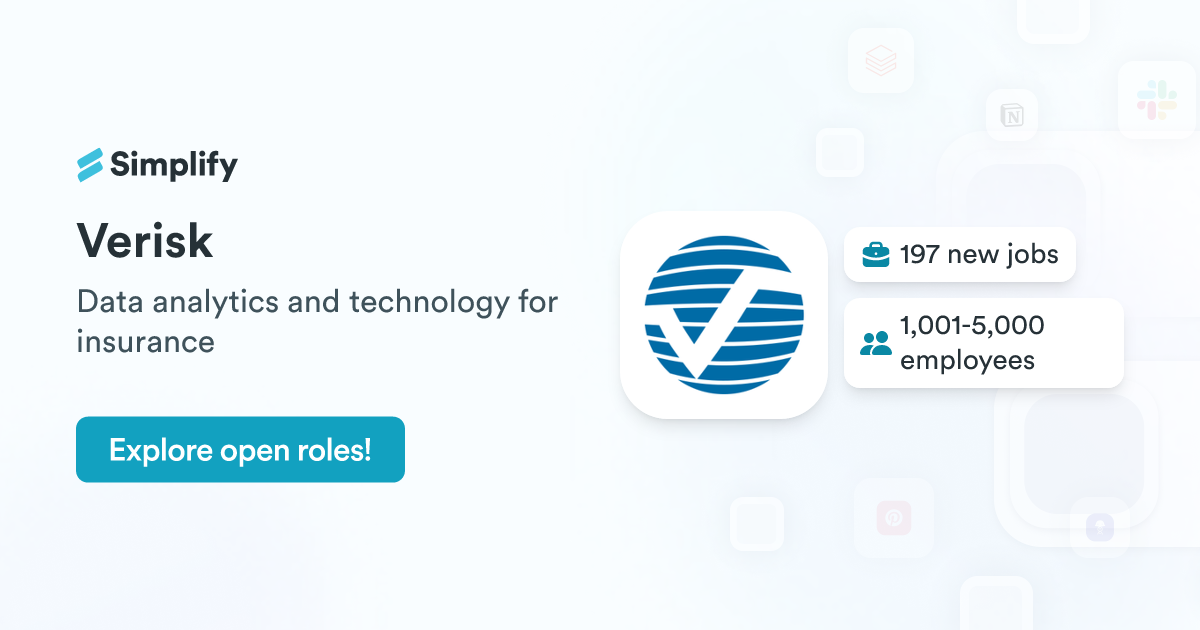 Verisk Ui Jobs and Employment at Verisk | Simplify Jobs