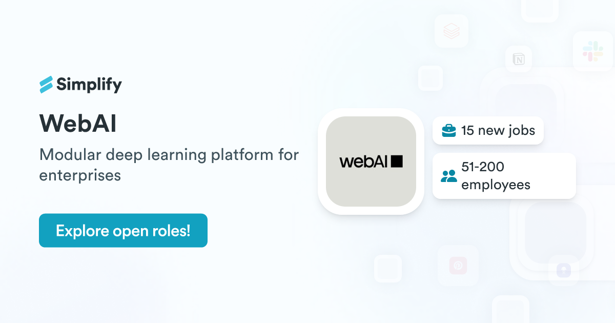 Webai Pro Jobs and Employment at WebAI | Simplify Jobs