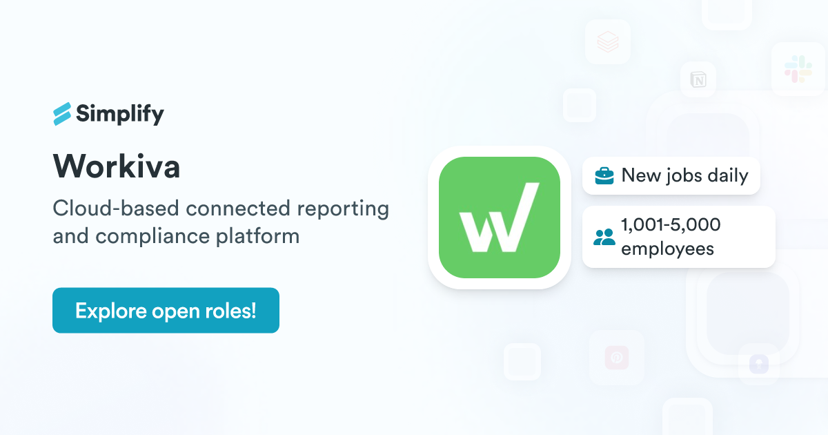 Jobs and Employment at Workiva | Simplify Jobs
