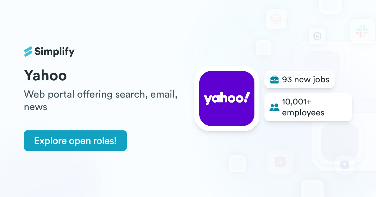 Jobs and Employment at Yahoo | Simplify Jobs