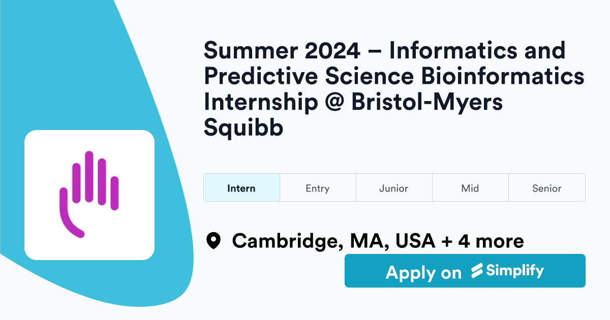 Summer 2024 Informatics and Predictive Science Bioinformatics