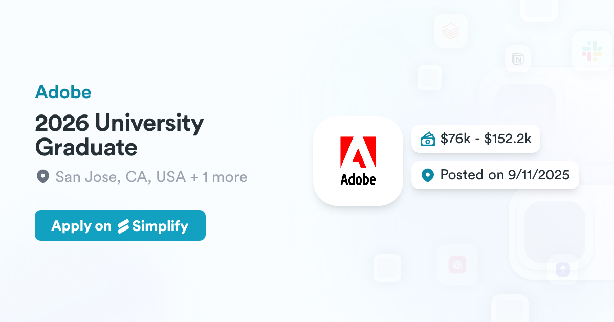 2026 University Graduate @ Adobe | Simplify Jobs