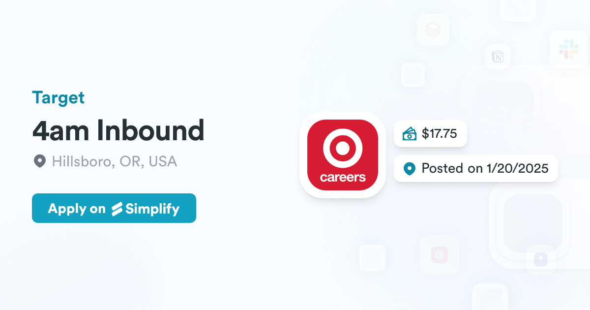 4am Inbound @ Target | Simplify Jobs