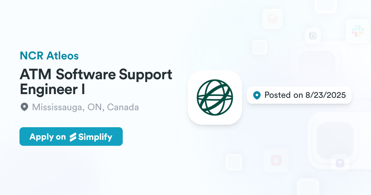 Atm Engineer Work ATM Software Support Engineer I @ NCR Atleos | Simplify Jobs