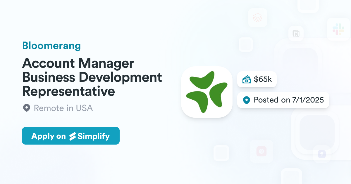 Account Developer Representative Account Manager Business Development Representative @ Bloomerang ...