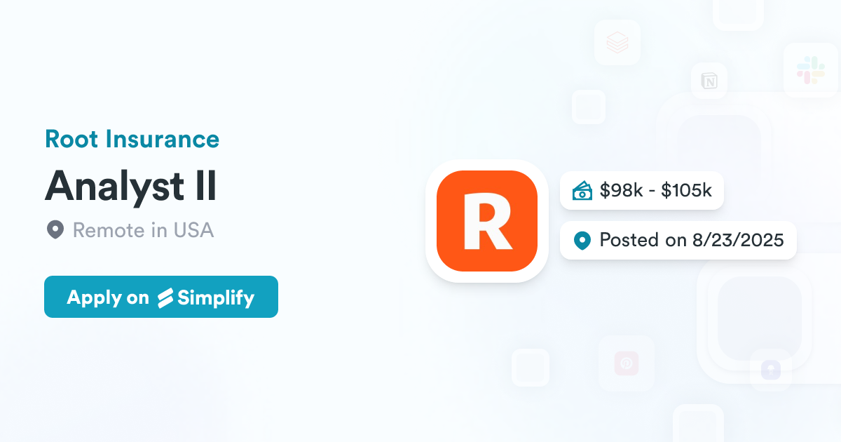 Analyst II @ Root Insurance | Simplify Jobs