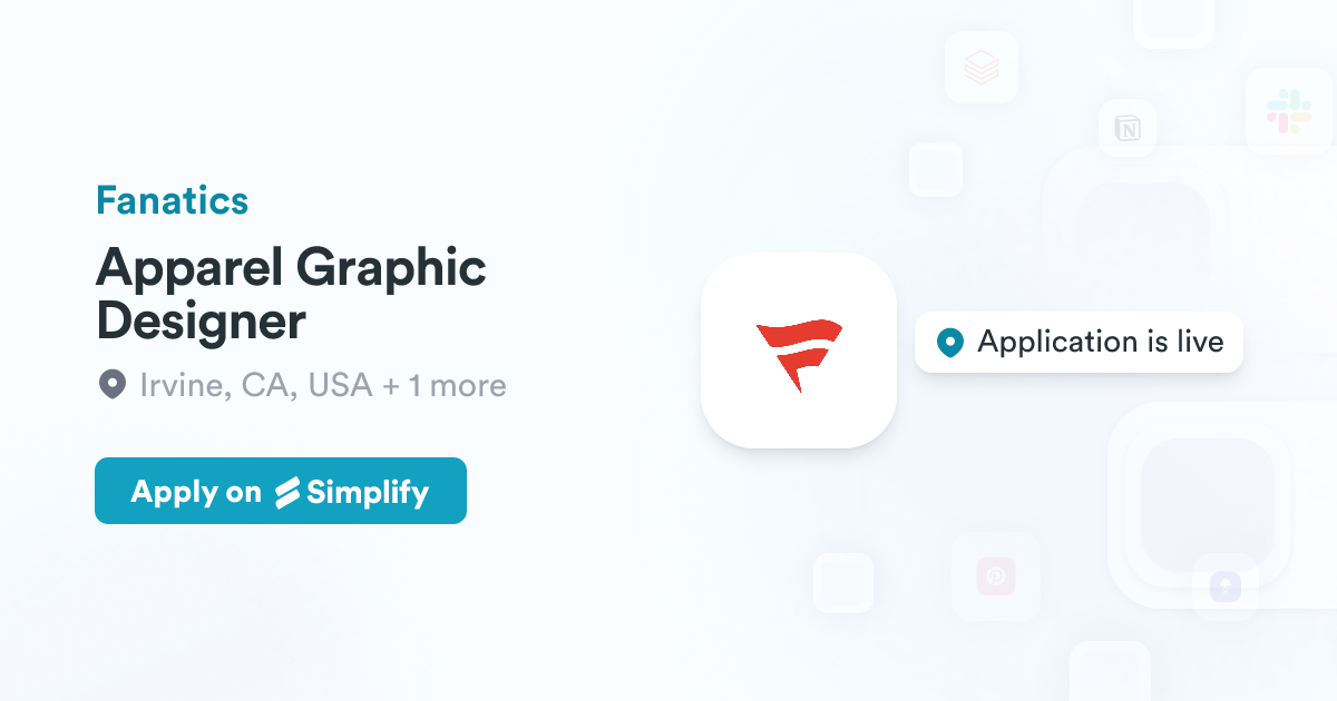 Apparell Graphics Apparel Graphic Designer @ Fanatics | Simplify Jobs