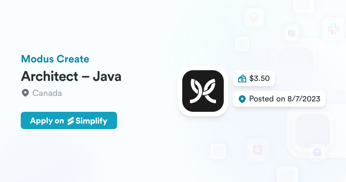 Architect – Java @ Modus Create | Simplify Jobs