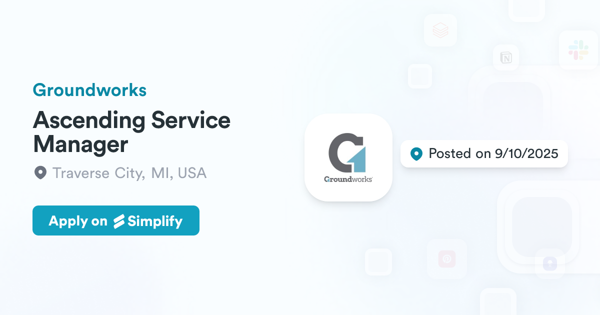 Ascending Service Manager @ Groundworks | Simplify Jobs