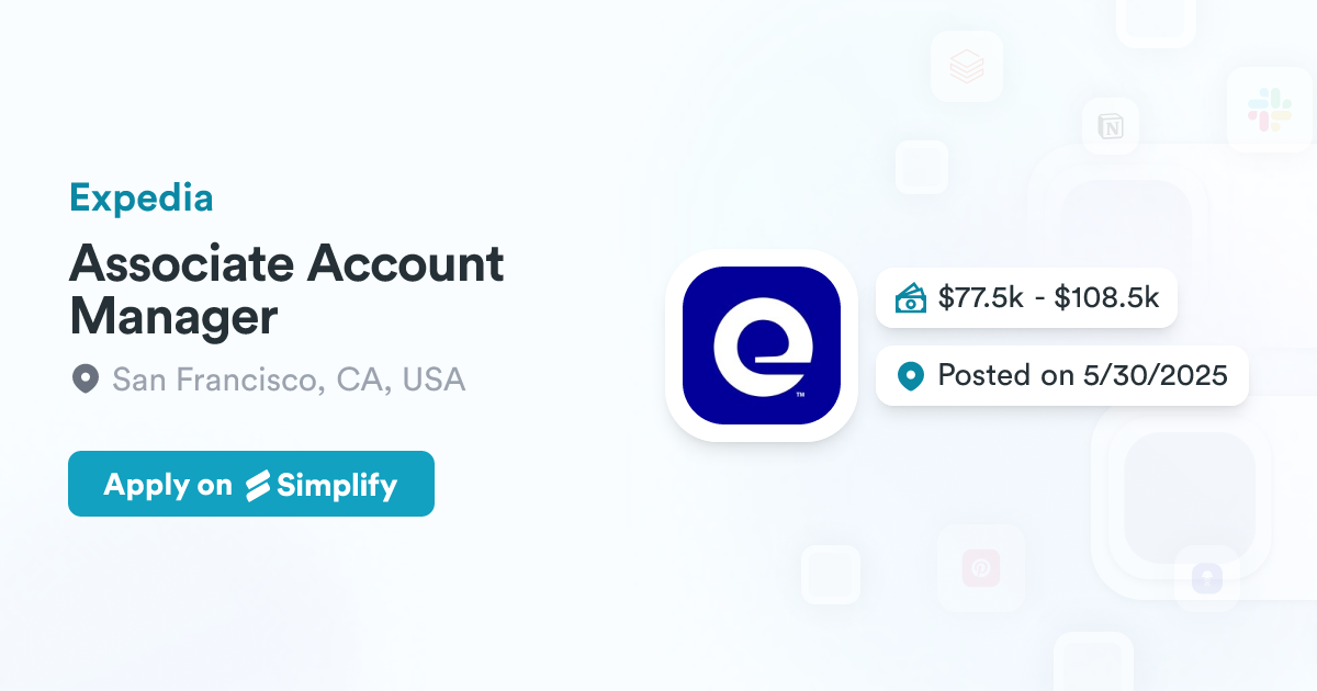 Associate Account Manager @ Expedia | Simplify Jobs