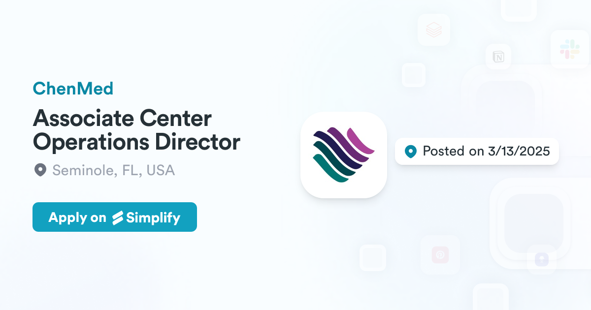 Critical Operations Associate Associate Center Operations Director @ ChenMed | Simplify Jobs