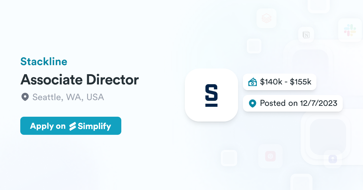 Associate Director @ Stackline | Simplify Jobs