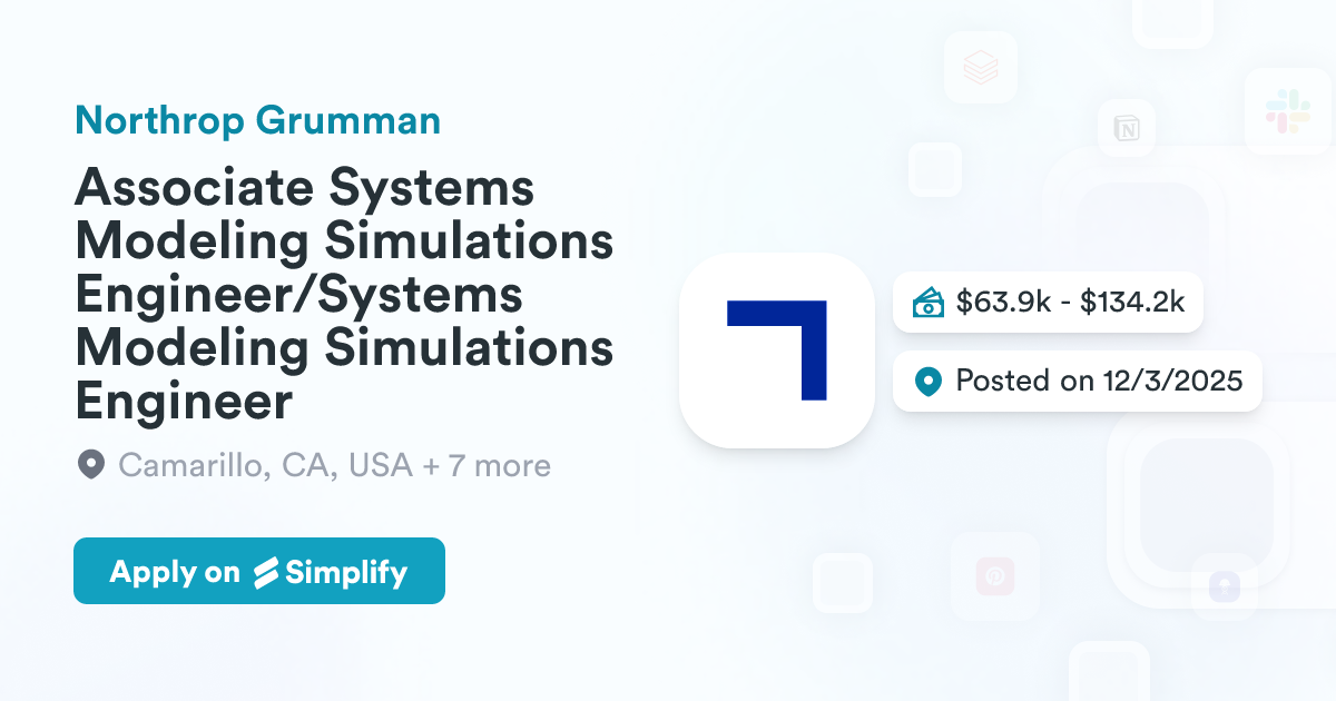 Modelsim Jobs Associate Systems Modeling Simulations Engineer/Systems Modeling ...
