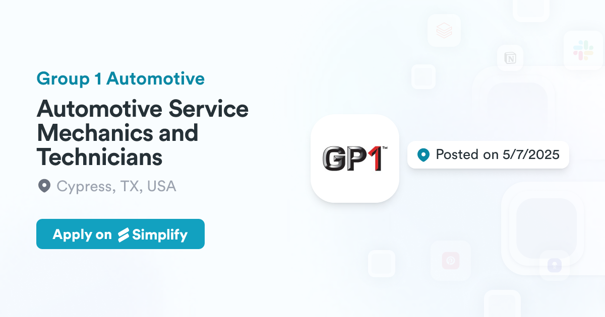 Gtl Auto Service Automotive Service Mechanics and Technicians @ Group 1 Automotive ...