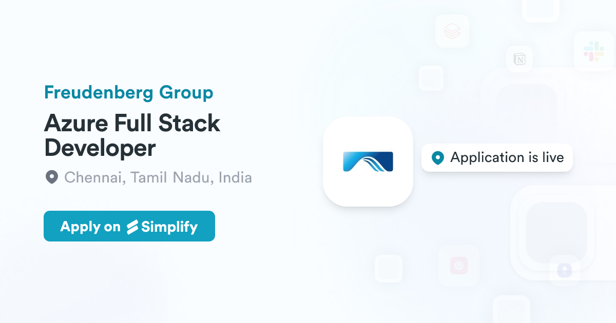 Azure Full Stack Developer @ Freudenberg Group | Simplify Jobs