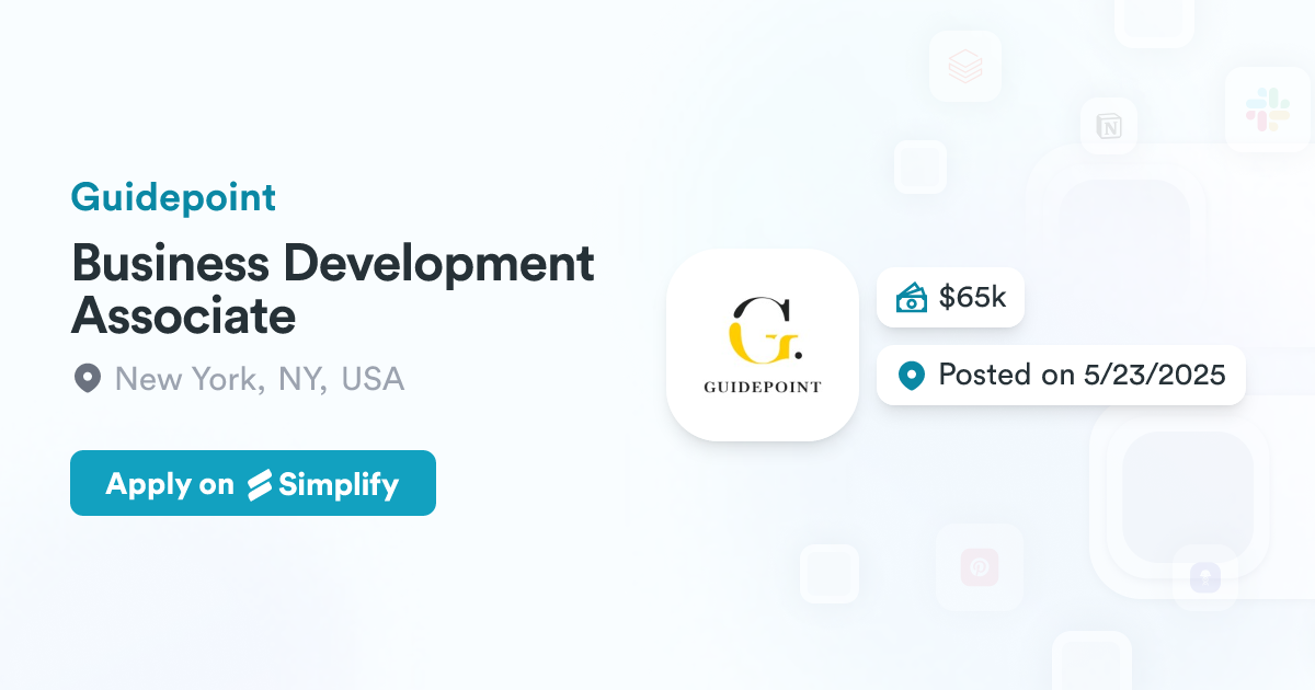 Development Associate Business Development Associate @ Guidepoint | Simplify Jobs