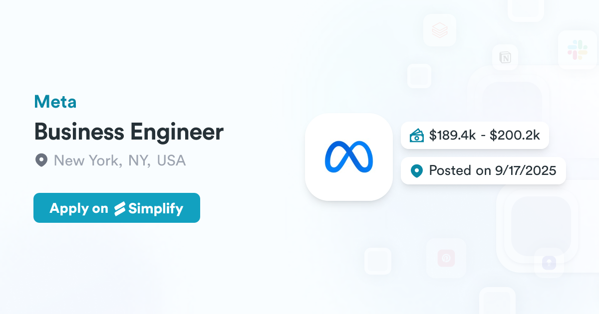 Business Engineer @ Meta | Simplify Jobs