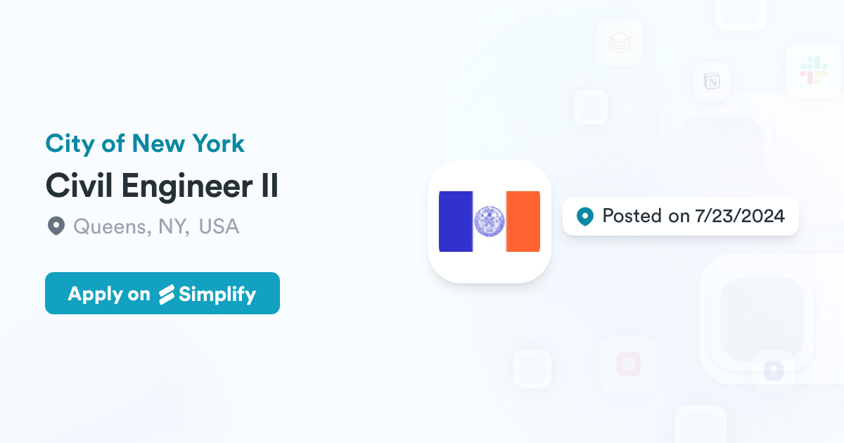 Civil Engineer II @ City of New York | Simplify Jobs