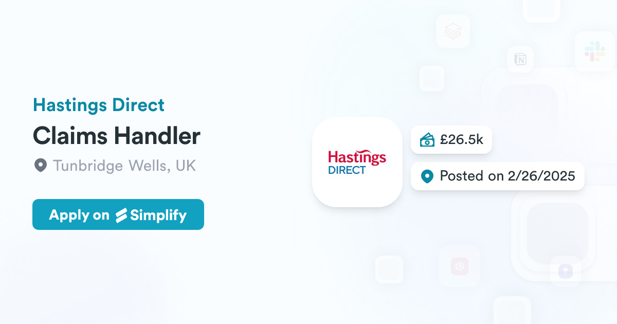Claims Handler @ Hastings Direct | Simplify Jobs