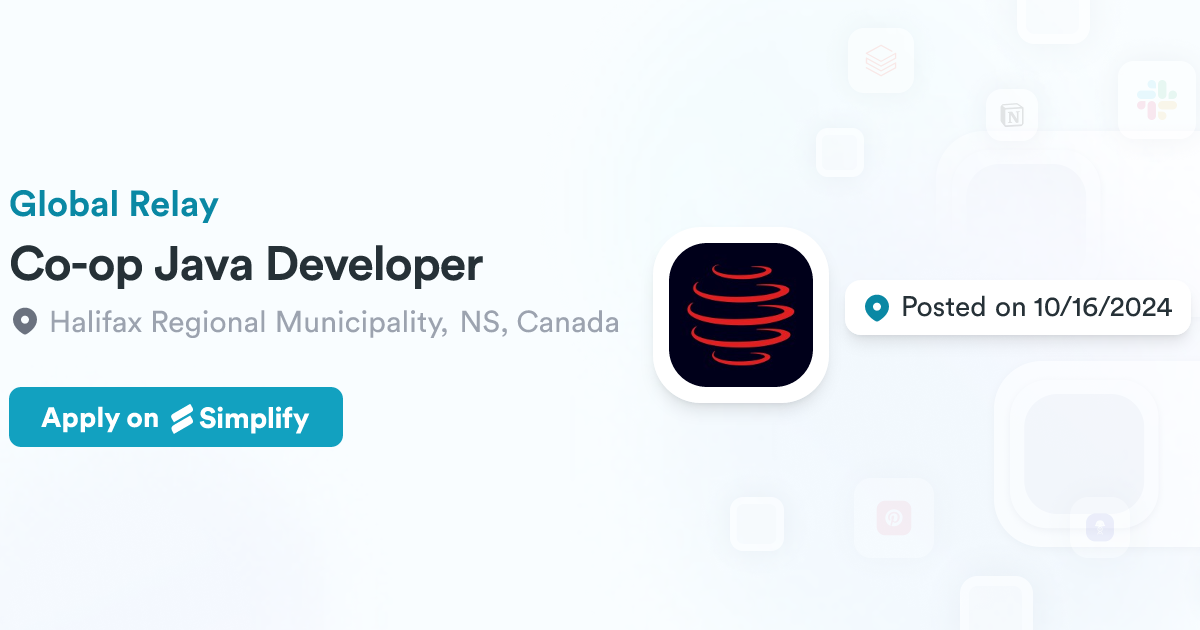 Co-op Java Developer @ Global Relay | Simplify Jobs