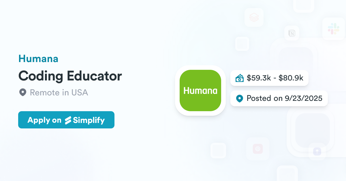 Coding Educator @ Humana | Simplify Jobs