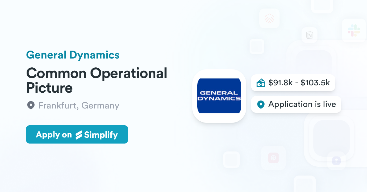 Common Operational Picture @ General Dynamics | Simplify Jobs