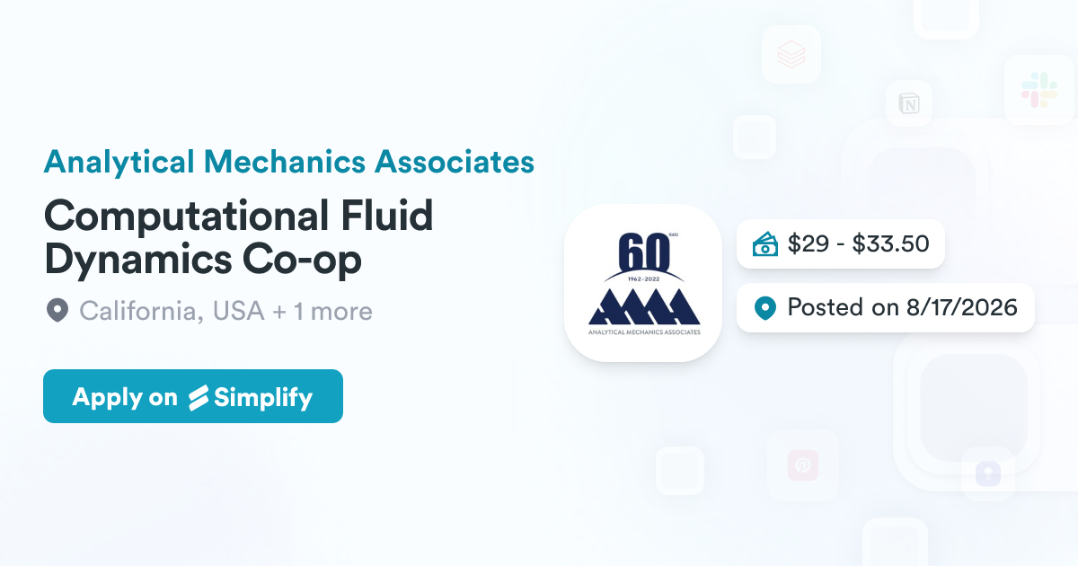 Computational Fluid Dynamics Co-op @ Analytical Mechanics Associates ...