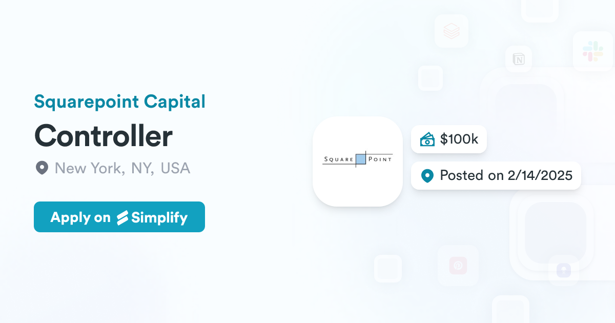Controller @ Squarepoint Capital | Simplify Jobs