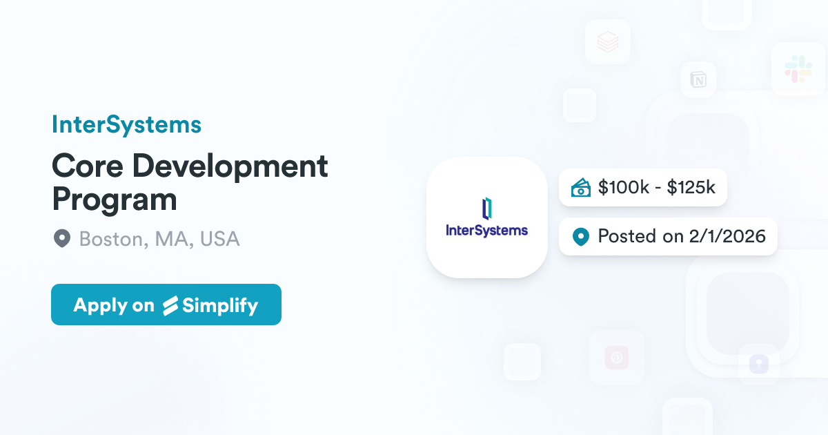 Core Development Program @ InterSystems | Simplify Jobs