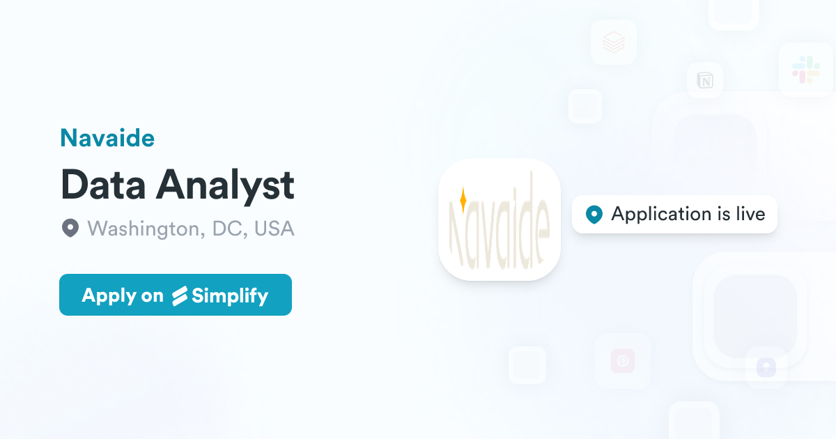Data Analyst @ Navaide | Simplify Jobs