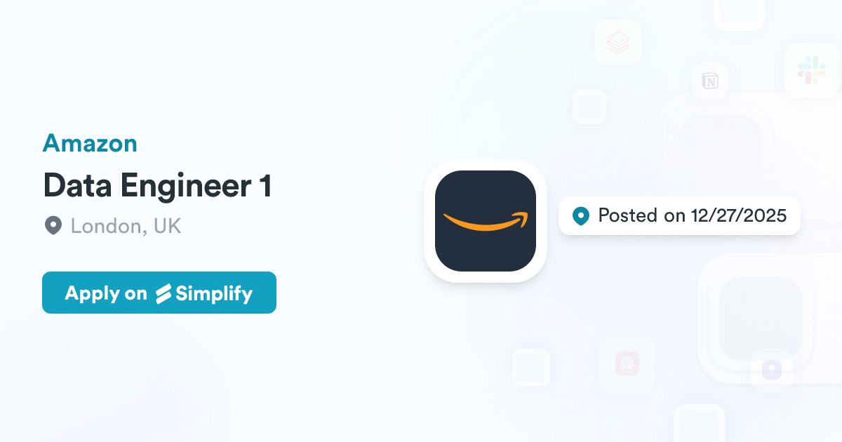 Data Engineer 1 @ Amazon | Simplify Jobs