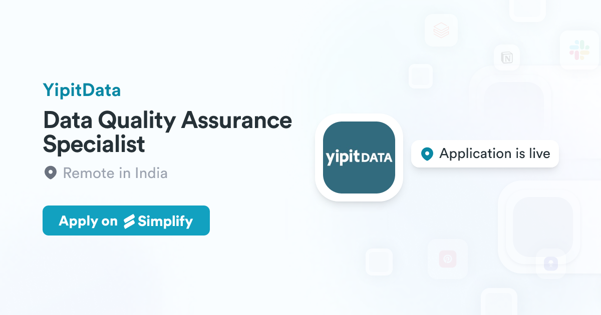 Yipitdata Icon Data Quality Assurance Specialist @ YipitData | Simplify Jobs
